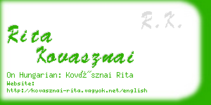 rita kovasznai business card